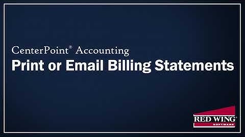 How Print/Email Customer Billing Statements
