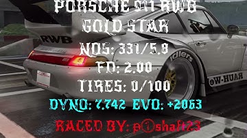 Porsche 911 RWB gold star shift and tune CSR2