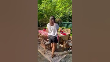 How to set an outdoor tablescape for a summer dinner party 🌸 #decoratewithme