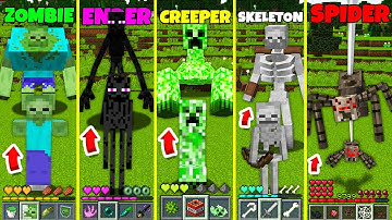 Minecraft HOW ZOMBIE ENDERMAN SKELETON SPIDER CREEPER BECOME MUTANT How to Play Life Cycle