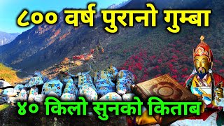 तिब्बत नजिकैको नेपाली गाउँ | ओलाङचुङ्गोला | आठ सय बर्स पुरानो गुम्बाभित्र हेर्दा ४० किलो सुनको किताब