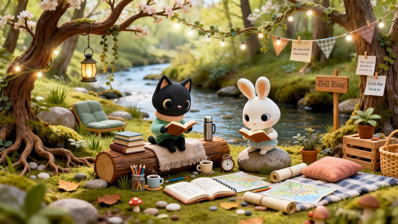 Ollie & Bibi's Peaceful Spring Ambience 🌸 Soft Lo-fi Jazz Beats to Study, Focus