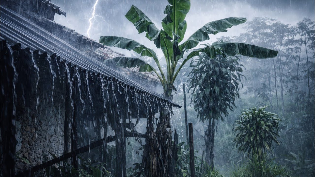 Гарантированный глубокий сон | Сильный дождь по жестяной крыше для избавления от бессонницы