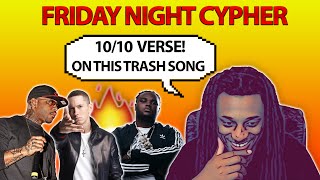 FRIDAY NIGHT CYPHER [ REACTION ] BIG SEAN, EMINEM, ROYCE DA 5'9, TEE GRIZZLEY, AND A BUNCH OF TRASH