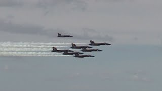 Blue Angels. 7 F-18 Jets. Fleet Week in San Francisco. Friday 2021. 60fps.