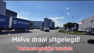 Halve Draai Met Aanhanger Uitgelegd Be-Rijbewijs Oefenen Bij Verkeersopleider