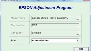 Reset Epson TX720WD