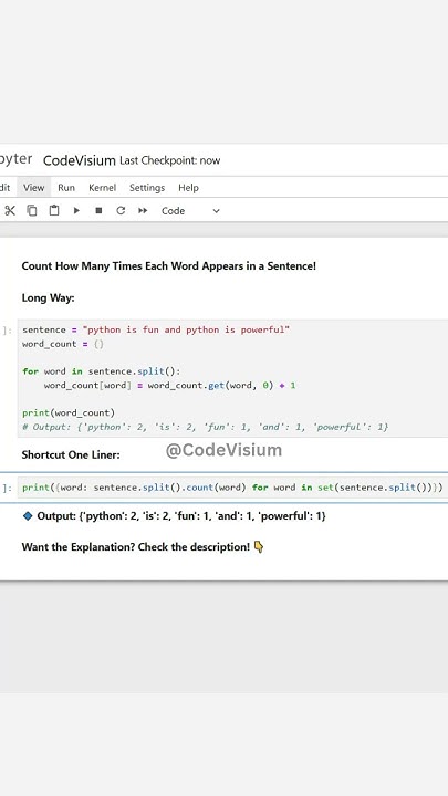 Python One-Liner: Count How Many Times Each Word Appears in a Sentence ...