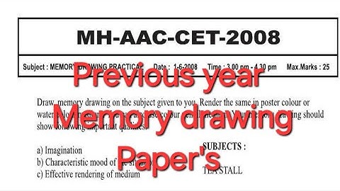 Which type of questions ask in memory drawing in mah aac cet | MAH AAC CET Exam 2025 | bfa Exam