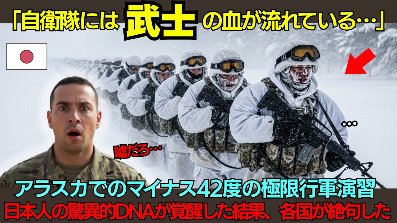 【海外の反応】「これが日本の武士の血筋か…」英軍精鋭部隊が絶句→2018年アラスカでマイナス40度48時間行軍で自衛隊が見せた驚異的な能力とは！？