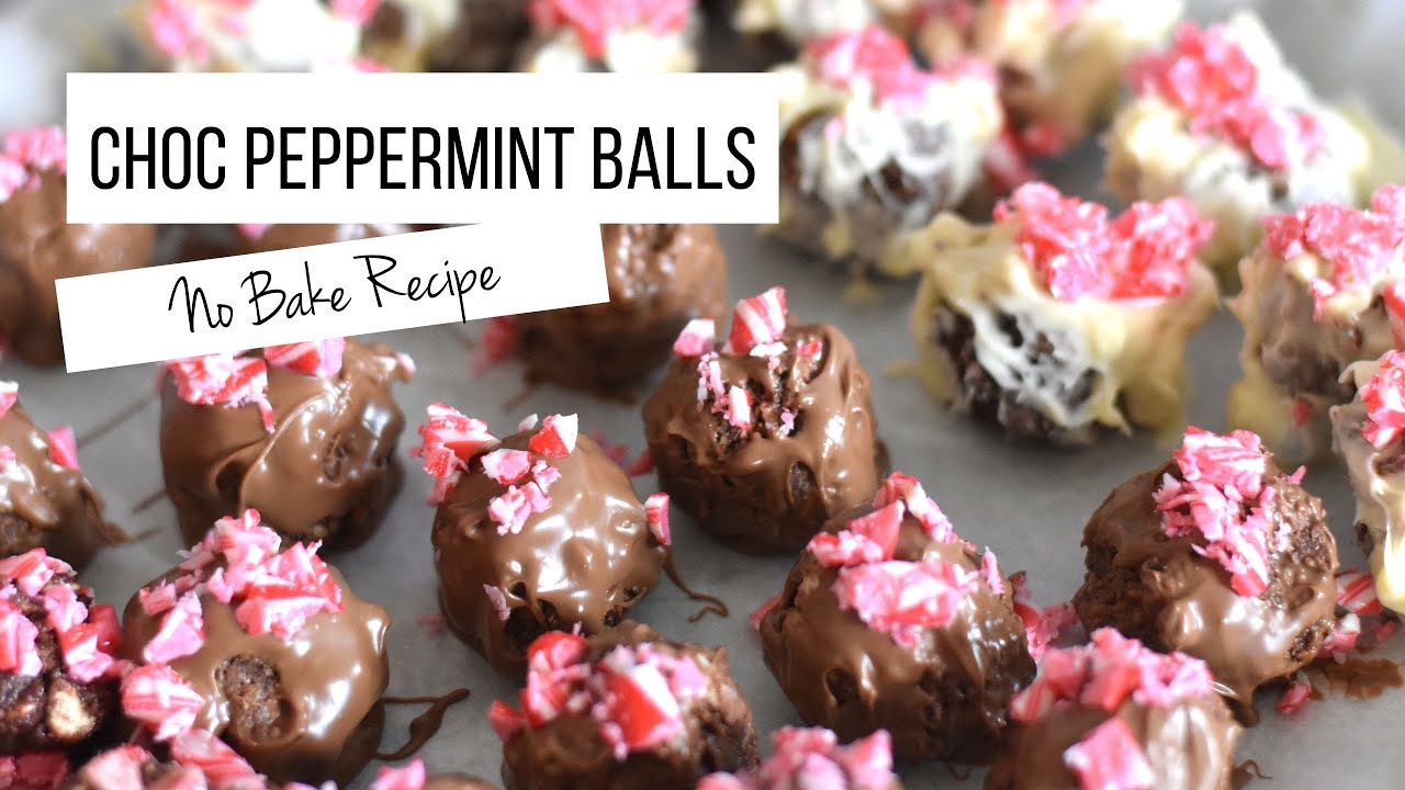 No Bake Chocolate Peppermint Balls Recipe Christmas Truffles YouTube