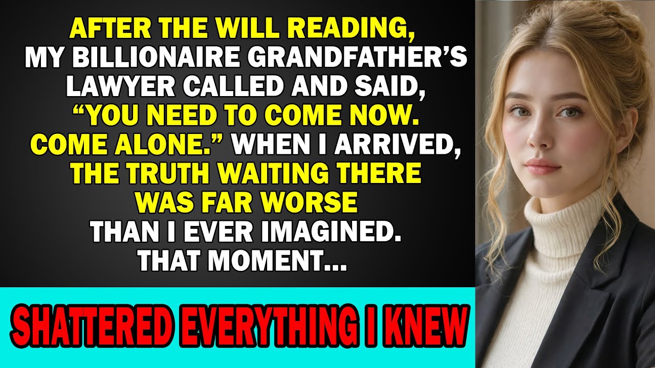 After the Will Reading, My Billionaire Grandfather’s Lawyer Called Me, And the Truth Waiting There…