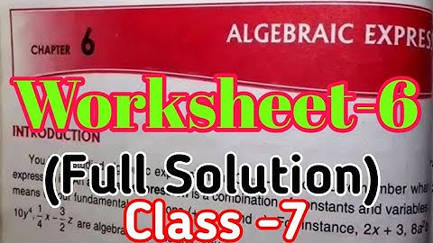 ||DAV Class 7 Maths Chapter-6 Algebraic Expressions Worksheet-6 Full Solution|| Study With Deep||