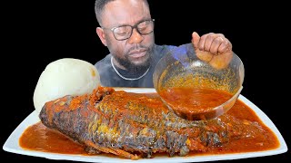 ASMR TILAPIA FISH WITH FUFU AND PEPPER SOUP| AFRICAN FOOD