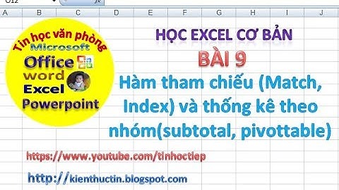 Học Excel - Bài 9: Hàm Match, Index, Subtotal, Pivot table | Học excel nâng cao
