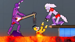 Dropping Freddy from FNAF Into LAVA  People Playground Gameplay