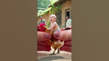 Công nghệ AI - Bé trai cưỡi gà