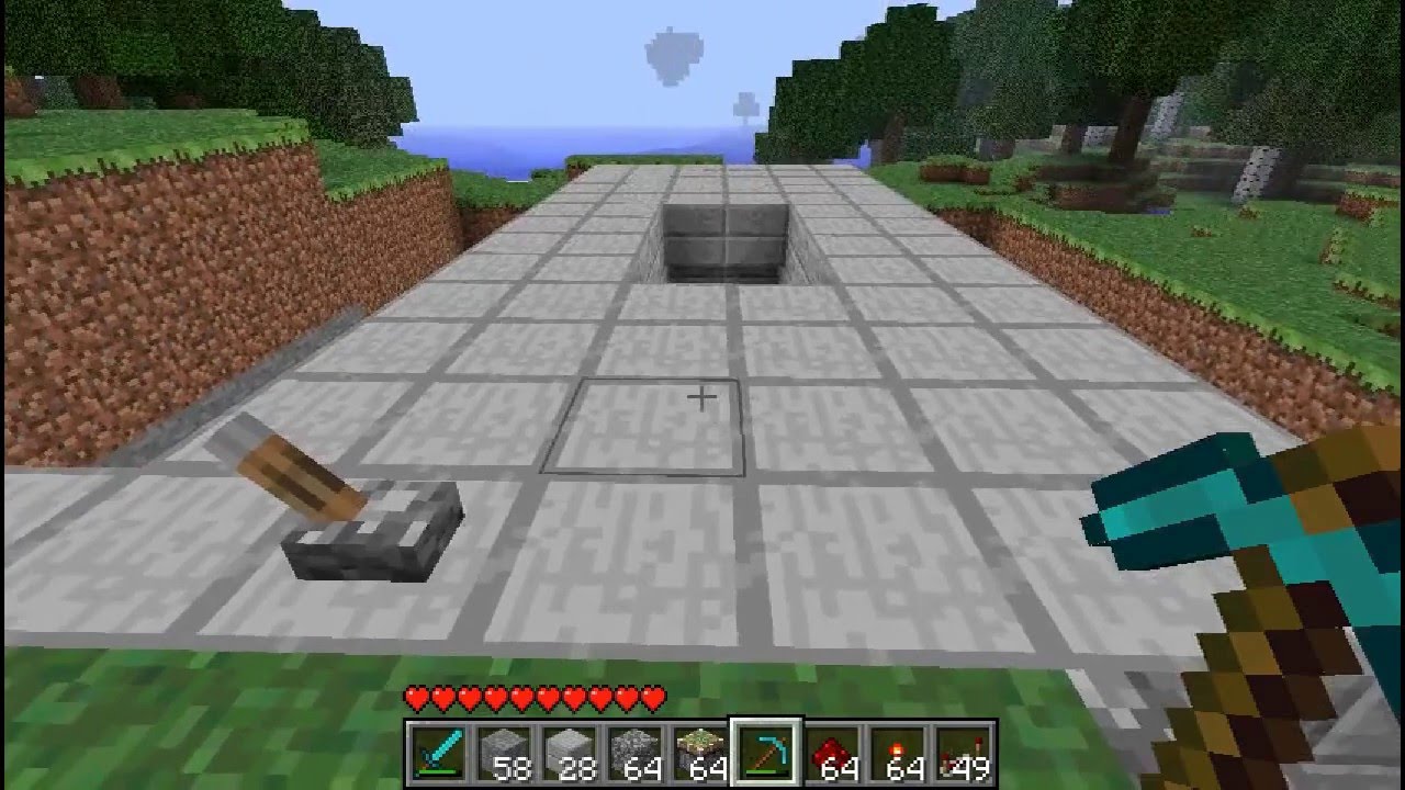 Créer un escalier dissimulé dans le sol - tuto rapide Minecraft - YouTube