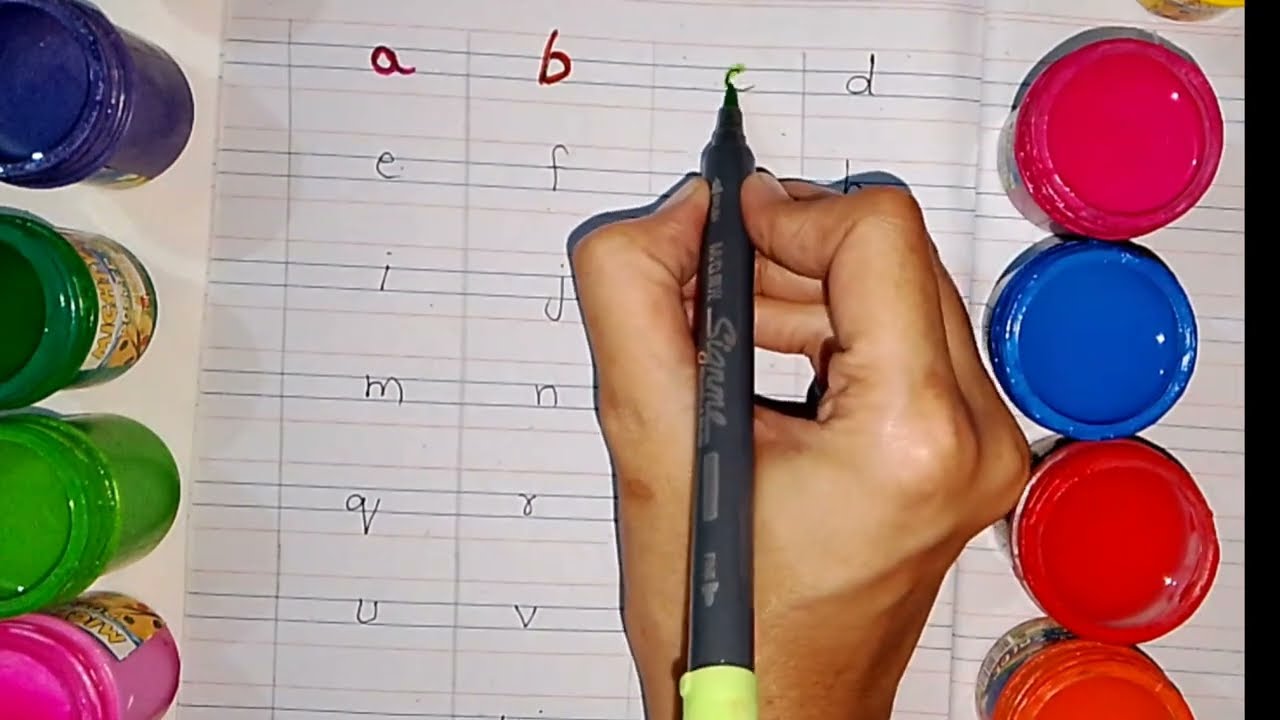 How to write small alphabet letters in four lines/alphabet for children/ Lowercase alphabets/ a to z