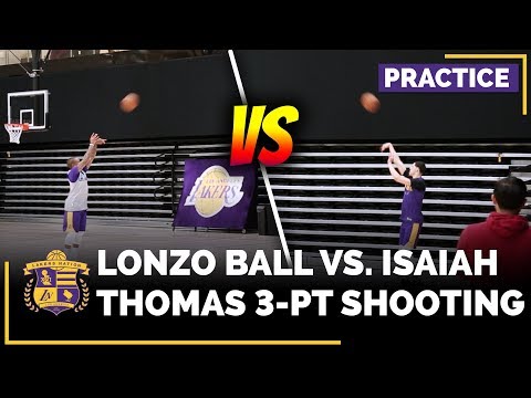 Lonzo Ball vs. Isaiah Thomas In 3-Point Shoot Around After Practice