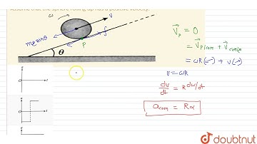 A uniform solid sphere rolls up (witout slipping) the fixed inclined plane, and then back down. ...