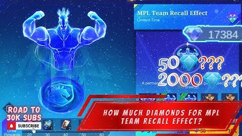 HOW MUCH 💎/DIAMONDS FOR ONIC PH RECALL EFFECT IN MPL TEAM RECALL EFFECT EVENT | MLBB
