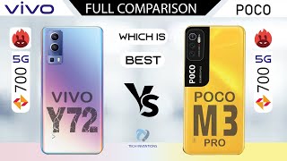 VIVO Y72 5G vs Poco m3 Pro 5G Full Comparison Dimenisty 700 5G|Which is Best