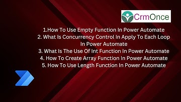Power Automate Scenarios Use Empty Function, Concurrency Control In Apply To Each Loop