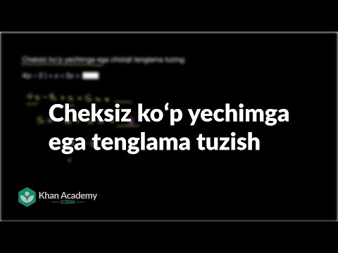 Video: Tenglamalarda cheksiz yechimlar nima?