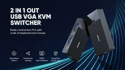 UGreen VGA 2-Port USB KVM Switch Box (Black) (30357)