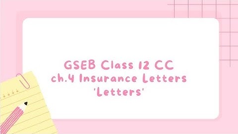 CLASS 12 GSEB CC CH. 4 INSURANCE LETTERS Q 3 SOLUTION 