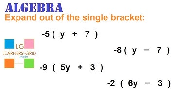 ALGEBRA - expressions. Expand/multiply out of brackets 2 (including negative terms) Tutorial
