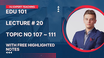 EDU101 Short Lecture No 20 | EDU101 Short Lecture | EDU101 Topic 107 to 111