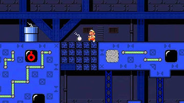 Super Mario Bros. X (SMBX) custom level - Blue Bomb Factory