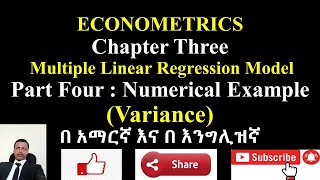 Famous ECONOMETRICS Chapter Three Multiple Linear Regression Model Part Four  Numerical Example Variance Profile