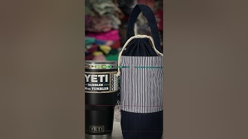 Túi vải canvas Xanh navy Kẻ sọc TÚI MỘC đựng ly giữ nhiệt hiện đại, năng động, tiện lợi