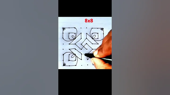 Easy rangoli designs 8 to 8 dots/simple muggulu #shorts #rangolishorts