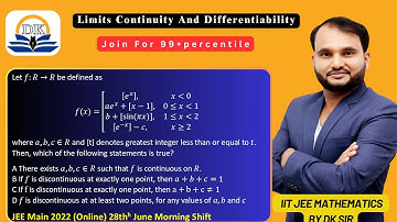 . Let f:R→R be defined asf(x)=[■([ex ],&x0@aex+ JEE Main 2022 (Online) 28thh June Morning Shift