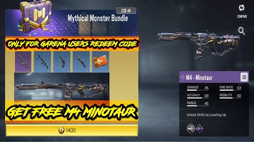 GET FREE M4 MINOTAUR EPIC GUN SKIN APRIL 2021 REDEEM CODE IN COD MOBILE FOR GARENA USERS ONLY | CODM