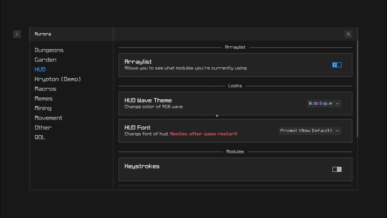 Hypixel Skyblock Aurora Client Showcase YouTube