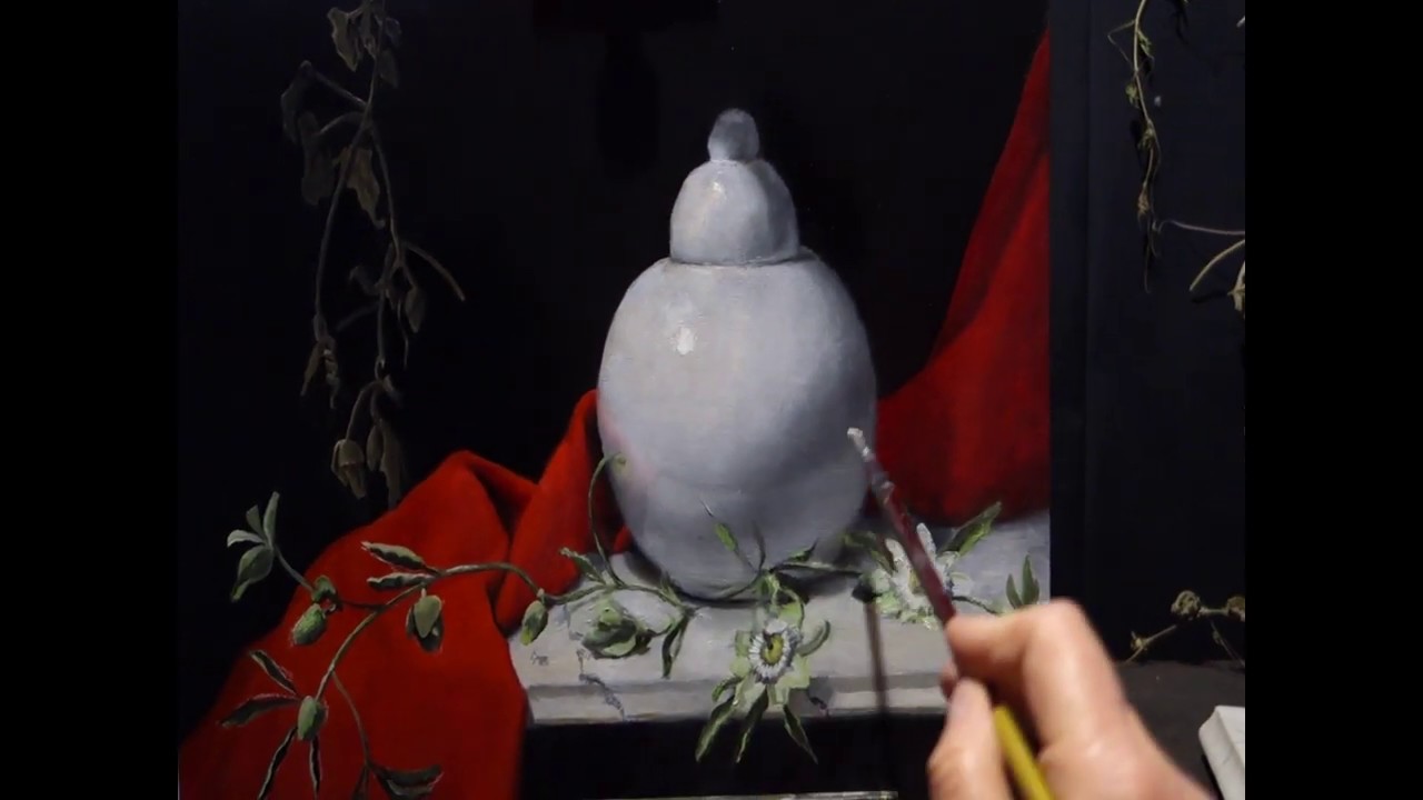 Red White Passion Painting White Marble 2019 12 03