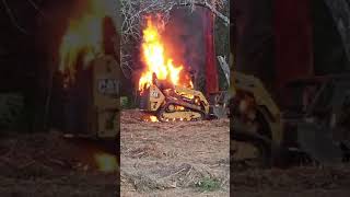 AUSTRALIA CAT259D3 WITH CATHM215 MULCHER BURNS IN AUSSIE BUSH BUNGWAHL NSW PART 1 WHEN WORKING