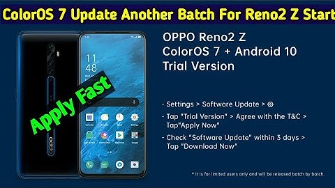 ColorOS 7 Update For Oppo Reno 2 Z Is Here | How To Install ColorOS 7 On Oppo Reno 2 Z | Android 10