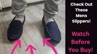 Alpine Swiss Men’s Moccasin Slippers Genuine Suede SlipOn House Shoes Memory Foam Insoles Plush Faux