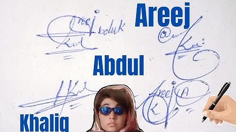 Areej Abdul Khaliq name signature#Areej English signature style#name  signature with arooj