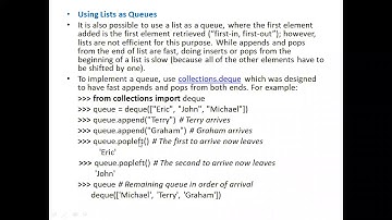 7.Stacks and Queues using Python Lists