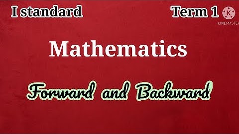 Maths | forward backward | Grade 1 | Term 1