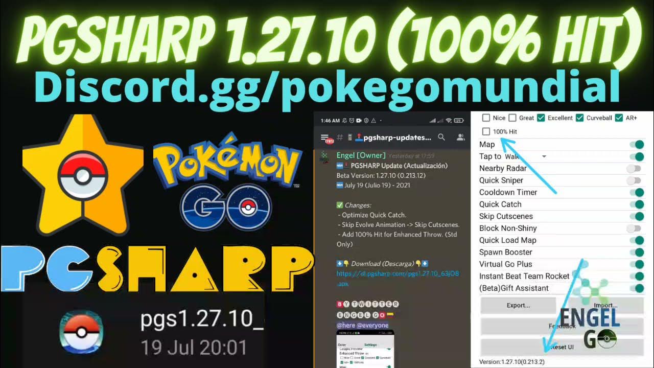 🆕🕹️PGSHARP 100 Hit for Enhanced Throw + Optimize Quick Catch + Skip