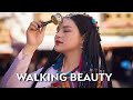 Walking Beautiful Street fashion Tibetan beautiful girl walk Tibetan girls beauty of Tibet Admo la