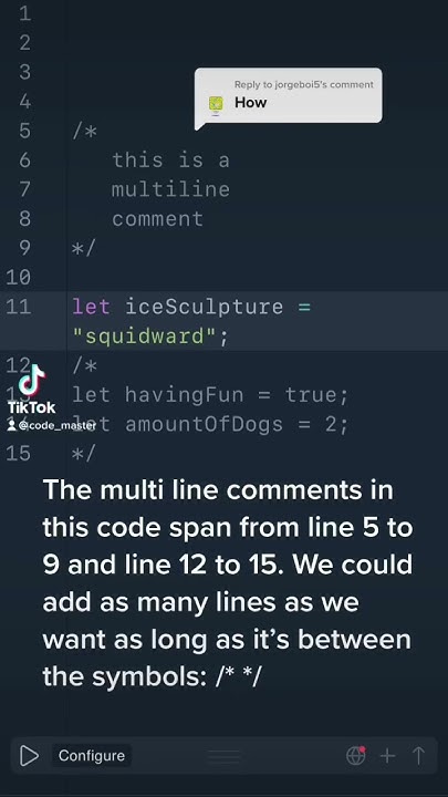 Multi line comments in JavaScript #learntocode #coder # ...